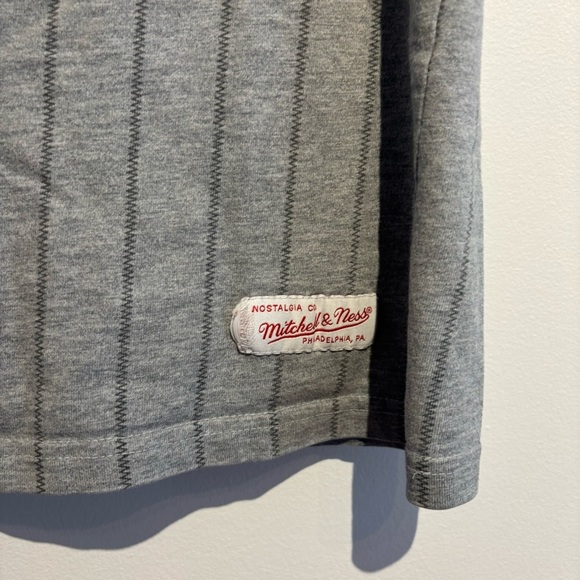 Boston Red Sox MLB Mitchell & Ness Vintage Pinstripes Gray T  Shirt Large - Picture 7 of 11